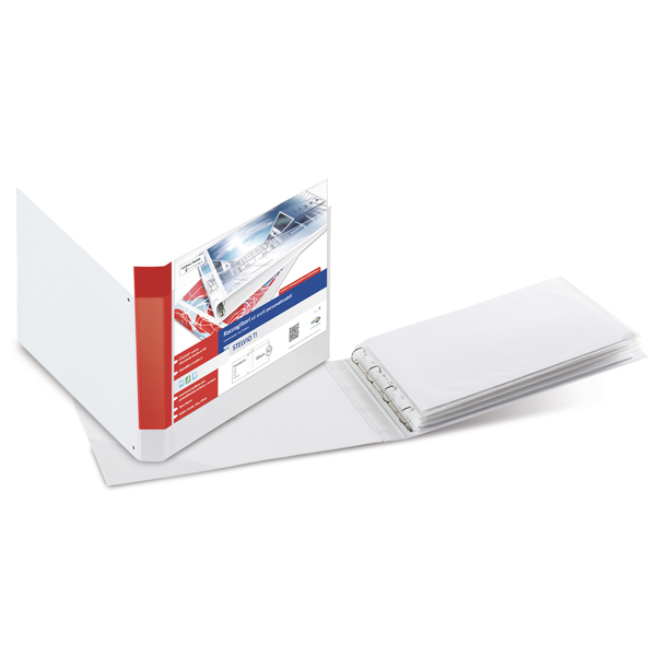 MD_86219 Raccoglitore personalizzabile Stelvio TI - 42 x 30 cm album - 4 anelli a D 40 mm - dorso 5,5 cm - bianco - Sei Rota - immagine 1