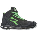 Calzatura di sicurezza Hard S3 SRC - pelle idrorepellente - numero 40 - grigio scuro/verde - U-Power