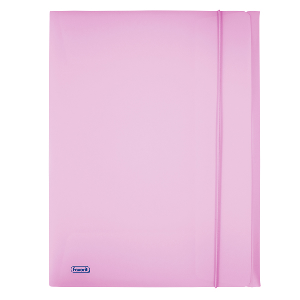 MD_86563 Cartella 3 lembi con elastico Pastel - 24 x 33cm - dorso 1 cm - PP - glicine - Favorit - immagine 1