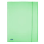 Cartella 3 lembi con elastico Pastel - 24 x 33cm - dorso 1 cm - PP - smeraldo - Favorit