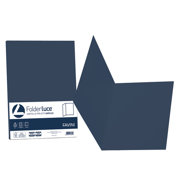 MD_86586 Cartellina semplice Luce - 200 gr - A4 - blu cobalto - cartoncino bristol - Favini - conf. 50 pezzi - immagine 1