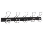 Appendiabiti da muro - 5 posti - 76 x 7,2 x 16 cm - metallo/ABS - nero/grigio metallizzato - Alba