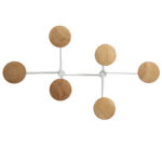 Appendiabiti da muro - 6 posti - 35,5 x 59,5 x 8 cm - metallo/legno - bianco - Alba