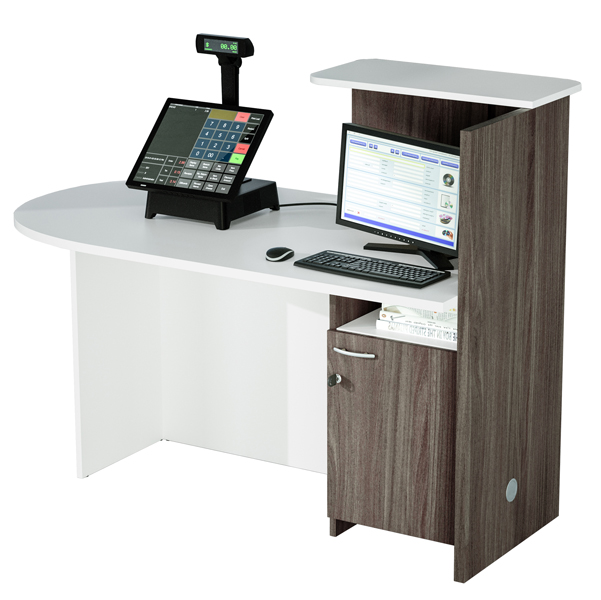 MD_86660 Reception concept - sinistra - 143 x 83 x 117 cm - bianco/frassino toscano - immagine 1