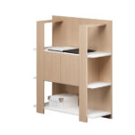 Libreria bassa Concept - 3 ripiani - 100x38,6x124 cm - bianco/rovere