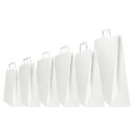 Shopper - maniglia piattina - 26 x 11 x 35 cm - carta kraft - bianco - Mainetti Bags - conf. 300 pezzi