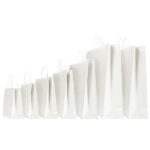 Shopper - maniglie cordino - 54 x 14 x 45 cm - carta kraft - bianco - Mainetti Bags - conf. 10 pezzi