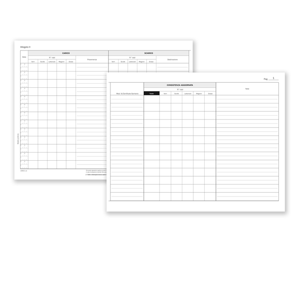 MD_88671 Registro carico/scarico suini - 23 pagine numerate - 31 x 24,5 cm - DU138311000 - Data ufficio - immagine 1