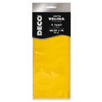 Carta velina - 50 x 76 cm - 20 gr - giallo - Deco - busta 5 fogli