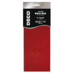 Carta velina - 50 x 76 cm - 20 gr - rosso - Deco - busta 5 fogli