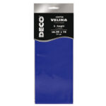 Carta velina - 50 x 76 cm - 20 gr - blu - Deco - busta 5 fogli