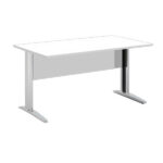 Scrivania lineare Easy - 120 x 80 x 72 cm - Bianco/grigio cromato