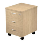 Cassettiera Easy - 3 cassetti - con ruote - 41,8 x 52 x 59,5 cm - rovere