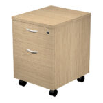 Cassettiera Easy - 1 cassetto + 1 classificatore - con ruote - 41,8 x 52 x 59,5 cm - rovere
