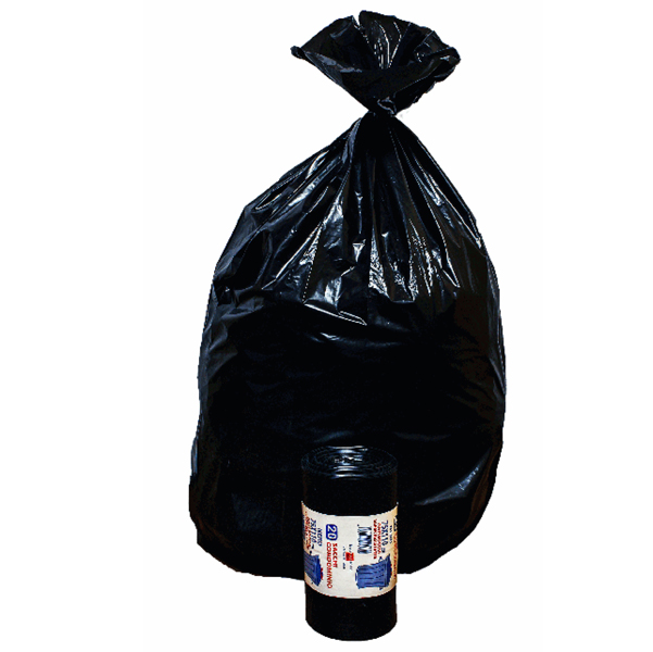 MD_89616 Sacchi - 90 x 120 cm - 130 L - 63 micron - MDPE/HDPE - nero - Rolsac - conf. 10 pezzi - immagine 1