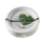 Piatto piano monouso Bio - rotondo - diametro 17,5 cm - cellulosa/canna da zucchero - bianco - Leone - conf. 50 pezzi
