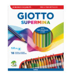 Pastello Supermina - mina 4 mm - colori assortiti - Giotto - astuccio 18 pezzi