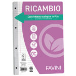 Ricambi forati riforzati ecologico - A4  - 1 rigo c/margine - 100 gr - Favini - conf. 40 pezzi