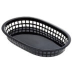 Cestino americano ovale - in plastica - 27,5 x 17,5 x 4 cm - nero - Leone