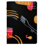 Portamenù linea Spaghetti - A5 - 17x23 cm - nero - Stilcasa