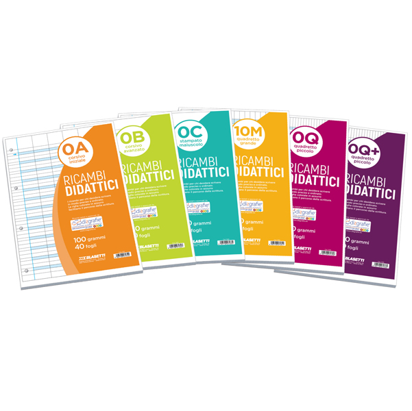 MD_91401 Ricambi didattici forati - A4 - rigo di 1a - 100 gr -Blasetti - conf. 40 pezzi - immagine 1