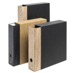 Registratore con custodia Wood - 23 x 33 cm - dorso 8 cm - colori assortiti - Colorosa