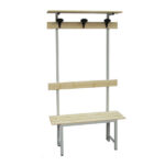 Panca spogliatoio - con alzata - 3 posti - 100 x 40 x 185 cm - legno - Fasma