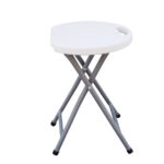 Sgabello Horeca - pieghevole - 44 x 30 x 30 cm - acciaio/HDPE - bianco - Garden Friend