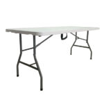 Tavolo Horeca - pieghevole - 74 x 76 x 183 cm - acciaio/HDPE - bianco - Garden Friend