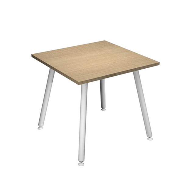 MD_92398 Scrivania Skinny Metal - 80 x 80 x H 74,4 cm - bianco / rovere - immagine 1