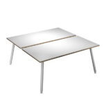Scrivania Skinny Metal a 2 postazioni contrapp. - 140 x 166 cm - bianco
