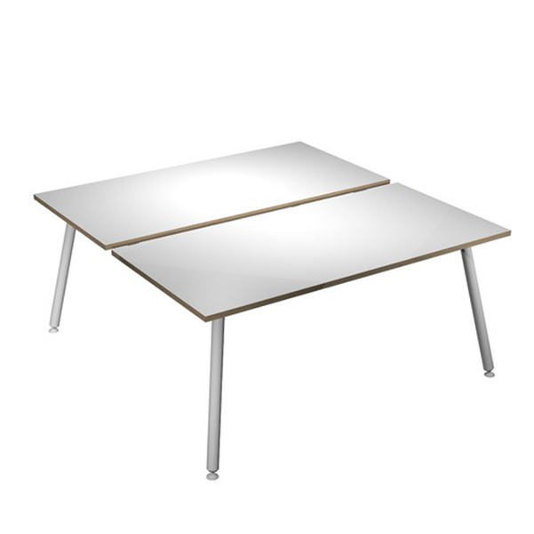 MD_92420 Scrivania Skinny Metal a 2 postazioni contrapp. - 140 x 166 cm - bianco - immagine 1