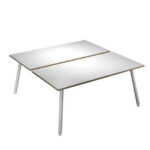 Scrivania Skinny Metal a 2 postazioni contrapp. - 160 x 166 cm - bianco