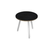 Tavolo riunione tondo Skinny Metal - diametro 80 cm - nero venato