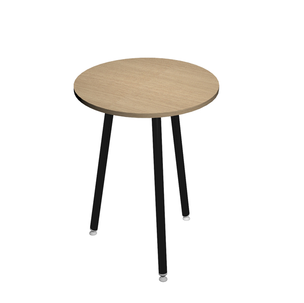 MD_92443 Tavolo alto tondo Skinny Metal - diametro 80 cm - H 105 cm - nero/rovere - immagine 1