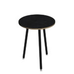Tavolo alto tondo Skinny Metal -  diametro 80 - H 105 cm - nero/nero venato