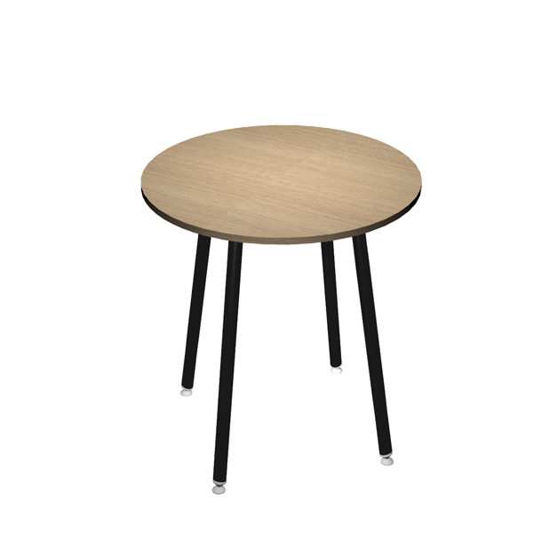 MD_92446 Tavolo alto tondo - diametro 100 - H 105 cm - nero/rovere - immagine 1