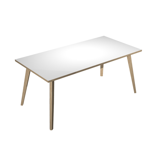 MD_92462 Scrivania Woody - 180 x 80 x H 74,4 cm - rovere / bianco - immagine 1
