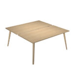 Scrivania Woody a 2 postazioni contrap. - 120 x 166 cm - rovere