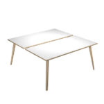 Scrivania Woody a 2 postazioni contrap. - 120 x 166 cm - rovere / bianco