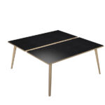 Scrivania Woody a 2 postazioni contrap. - 180 x 166 cm - rovere / nero venato