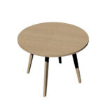 Tavolo riunione tondo Woody - diametro 100 cm - rovere