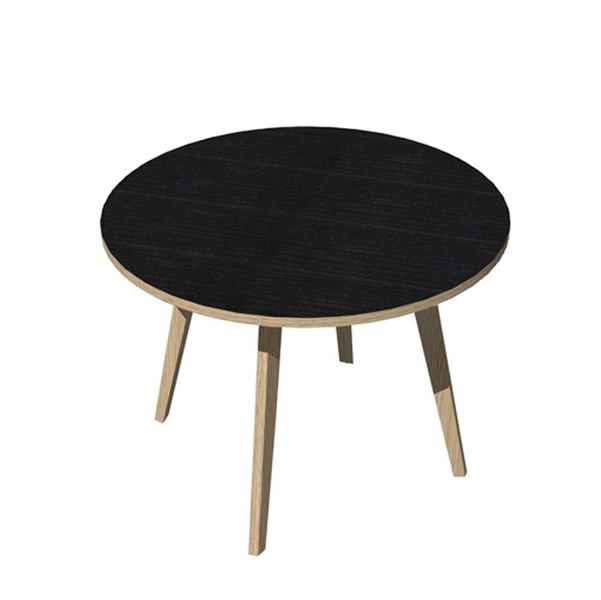 MD_92484 Tavolo riunione tondo Woody - diametro 100 cm - rovere / nero venato - immagine 1