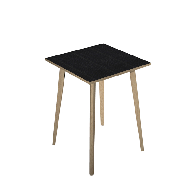MD_92487 Tavolo alto Woody - 80 x 80 x 105 cm - rovere/nero venato - immagine 1