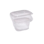 Contenitori in PP - con coperchio incernierato - 12 x 12 x 7,5 cm - Europack - pack 50 pezzi