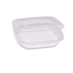 Contenitori in PP - con coperchio incernierato - 21,5 x 21,5 x 3,4 cm - Europack - pack 50 pezzi