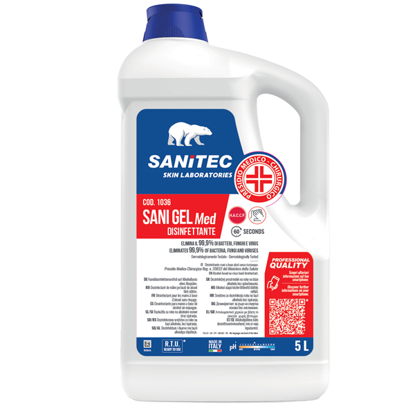 MD_93850 Igienizzante mani Sani Gel Med - 5 L - non profumato - Sanitec - immagine 1
