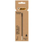 Refill sfera Cristal Re'New - punta 1 mm - nero - Bic - blister 3 pezzi