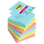 Blocco Post-it Super Sticky Z Notes - R330-6SS-COS - 76 x 76 mm - colori Cosmic - 90 fogli - Post-it - conf. 6 pezzi