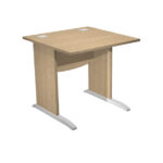 Scrivania Operativa Agor&agrave; Basic - fianchi a L melaminico - 80 x 80 x H 73 cm - rovere